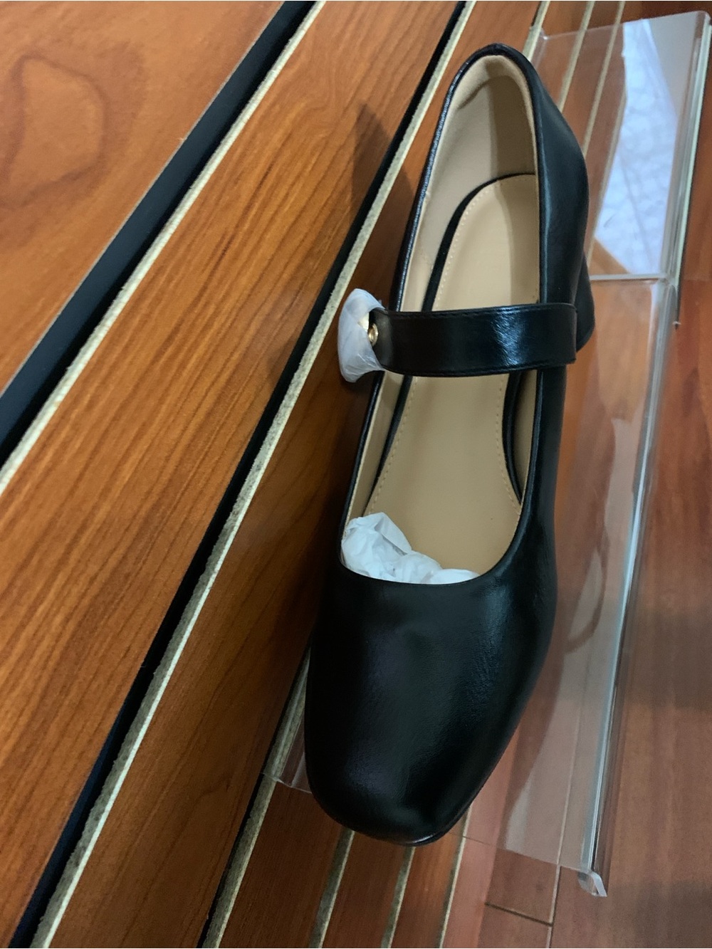 IDIFU Black Mary Jane Strap Pump